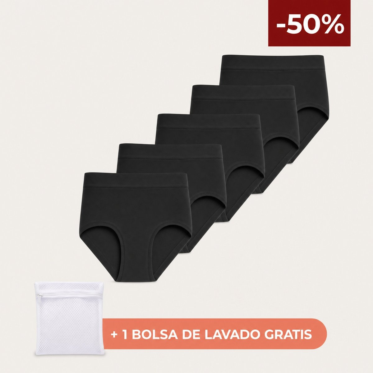 Rosa's Haute — Culottes anti-fuites taille haute (Lot de 5)