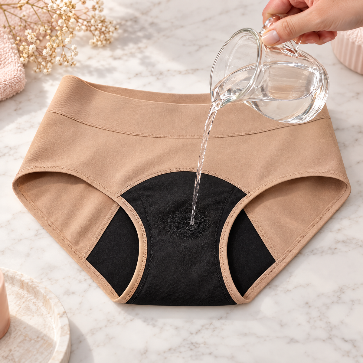 Acqua versata sull'inserto DrySeal™, assorbita subito