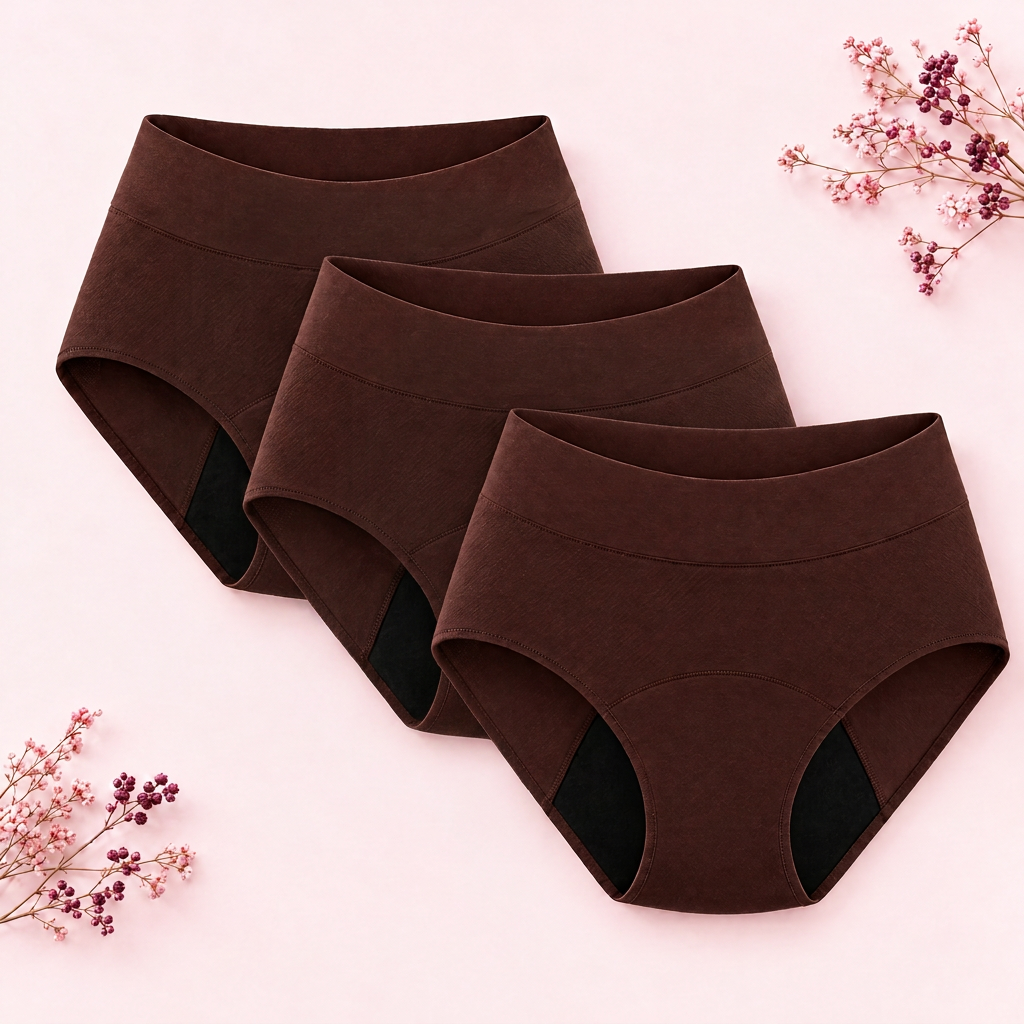 3 paia di slip DrySeal™ Moka elegante