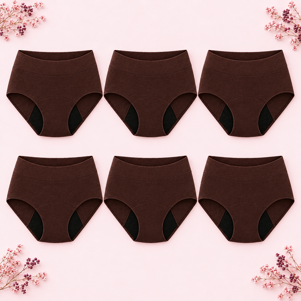 6 paia di slip DrySeal™ Moka elegante
