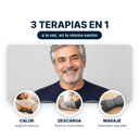 3 terapias en 1: calor, descarga y masaje a la vez