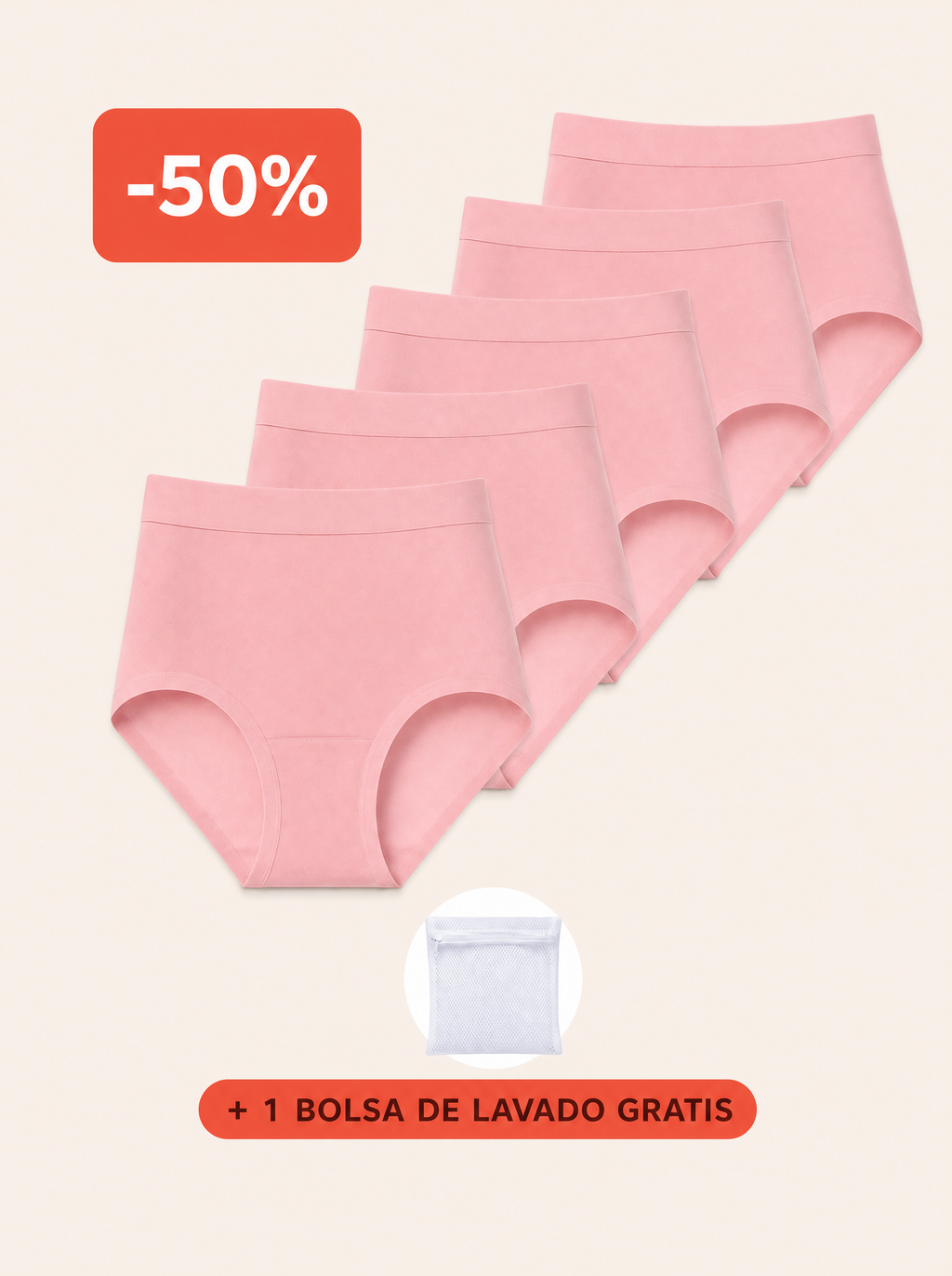 Rosa's Haute — Culottes anti-fuites taille haute (Lot de 5)