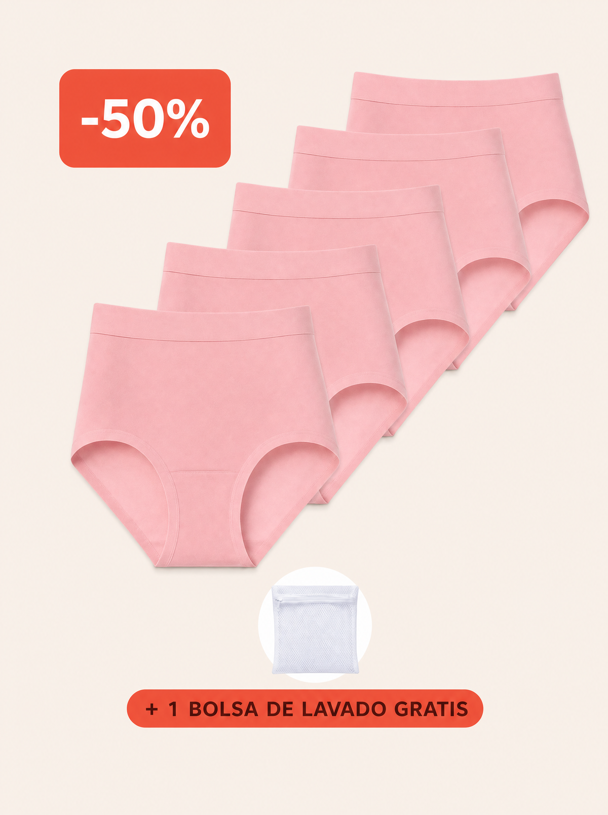 Rosa's Haute — Culottes anti-fuites taille haute (Lot de 5)