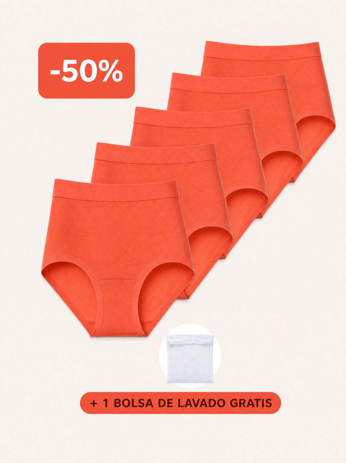 Rosa's Haute — Culottes anti-fuites taille haute (Lot de 5)